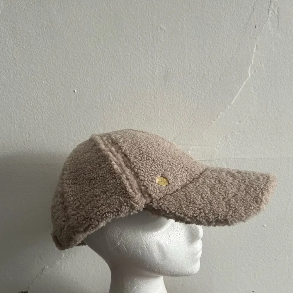 BCBGeneration Sherpa Teddy Faux Fur Baseball Cap Hat One Size